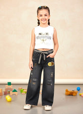 Girls Korean Style Denim Co-ord Set | 4-8 Years