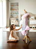 Girls Baby Pink Sequin Party Dress with Tulle Collar & Bow