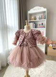 Girls Premium Tulle Party Frock with Removable Jacket