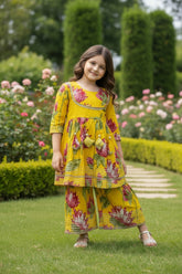 Yellow Cotton Sharara Set