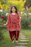 Red Cotton Kurti & Dhoti Set
