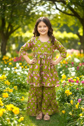 Green Cotton Sharara Set