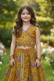 Mustard Yellow Cotton Lehenga Choli Set
