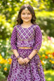 Purple Cotton Lehenga Choli Set