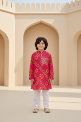 Pink Cotton Kurta Pyjama Set