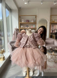 Girls Premium Tulle Party Frock with Removable Jacket