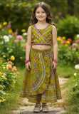 Green Cotton Lehenga Set