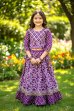 Purple  Cotton Lehenga Choli Set