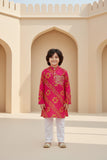 Pink Cotton Kurta Pyjama Set
