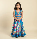 Blue Cotton Lehenga Choli Set